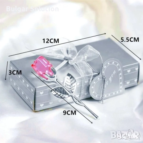 🌹Кристална Роза в кутия 📦 (мини), снимка 3 - Подаръци за жени - 52284233