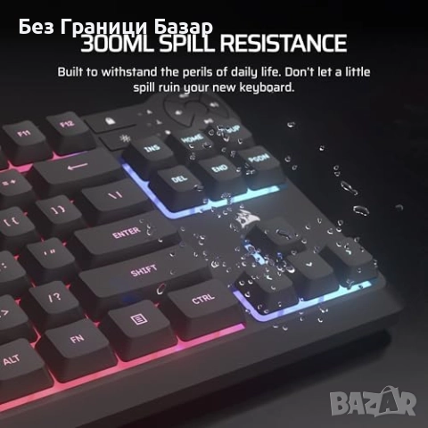 Нова Геймърска клавиатура Corsair K55 CORE TKL RGB черна UK layout игри, снимка 4 - Клавиатури и мишки - 51587286