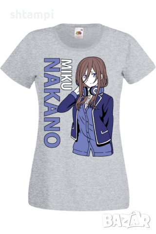Дамска тениска The Quintessential Quintuplets Miku Nakano,Анимация,игра,Празник,Повод., снимка 5 - Тениски - 38074642