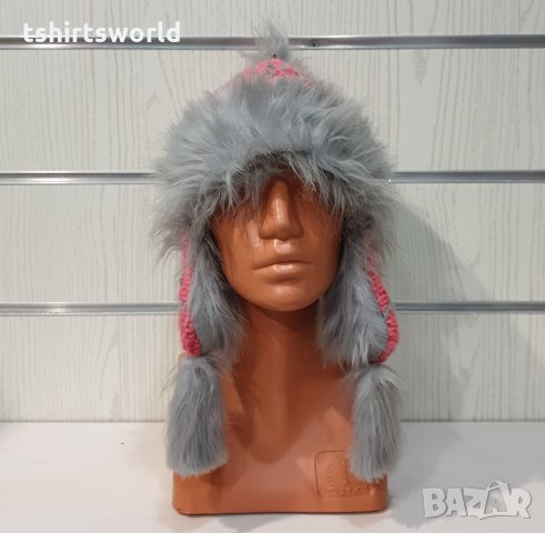 Нова зимна пухкава шапка с помпон тип ушанка, снимка 5 - Шапки - 35463091