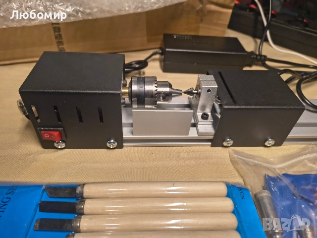 Мини струг за полиране на мъниста, DC 24V 100W мини струг, пробиване и фрезоване на дърво CNC , снимка 9 - Стругове - 53450059