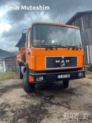 Man 17.232 4x4 самосвал с кран 