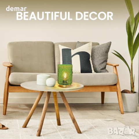 Нощна лампа с батерии, зелена, снимка 6 - Настолни лампи - 42940911