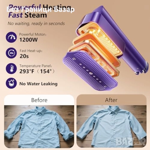 Нова Мини парна ютия 1200W, 3 нива пара, загрява за 20 сек, пътуване и дом, снимка 3 - Ютии - 52002142