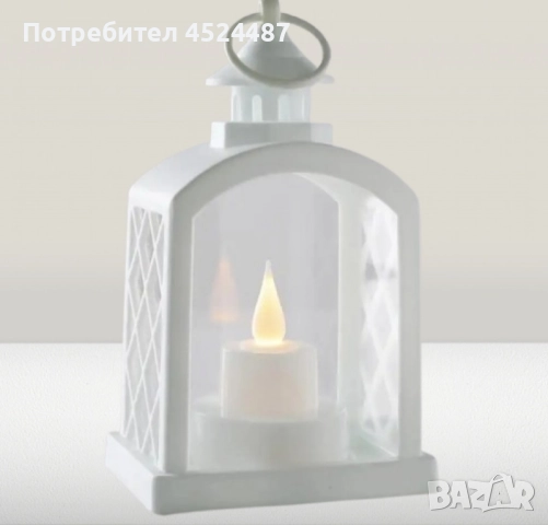 Бял Коледен LED фенер с топла светлина, снимка 3 - Декорация за дома - 52508792