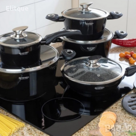 Комплект от 12 части - тенджери, тиган и подложки Edenberg EB-5613, снимка 6 - Други - 53389182