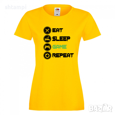 Дамска тениска Game 1 Eat,Sleep,Game,Anime,Repeat,Ядене,Спане,Геймс,, снимка 7 - Тениски - 36420095