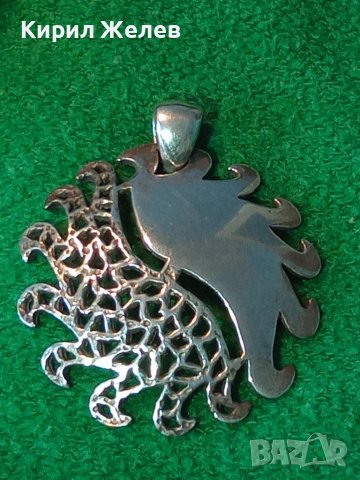 РАЗКОШЕН СРЕБЪРЕН МЕДАЛЬОН РОДИРАНО СРЕБРО 925 АЖУРНА РЪЧНА МАЙСТОРСКА АРТ ИЗРАБОТКА ГОЛЯМ 41224