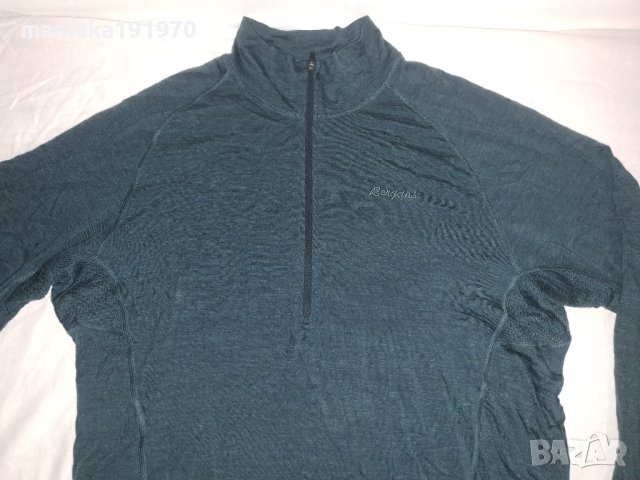 Bergans of Norway Pure Half Zip (XL) мъжка термо блуза мерино 100% Merino Wool , снимка 2 - Спортни дрехи, екипи - 43042443