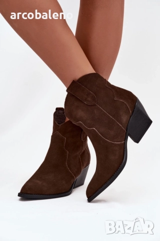 Дамски уестърн и байкърски ботуши Beretta от естествен велур, 4цвята , снимка 12 - Дамски боти - 52346646