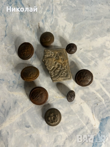 Лот Български Царски Копчета и Част от Тока, снимка 2 - Антикварни и старинни предмети - 52311098