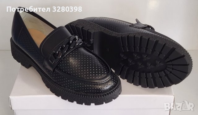 Модни дамски обувки лоуфър модел: 3731-1 black, снимка 3 - Дамски елегантни обувки - 40722482