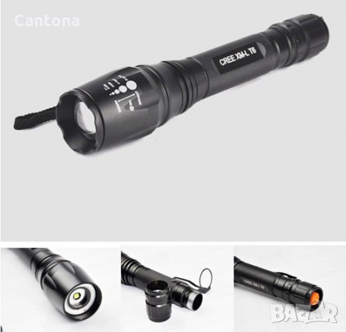 Фенер POLICE CREE T6 с 2 броя акумулаторни батерии, снимка 3 - Екипировка - 28137250