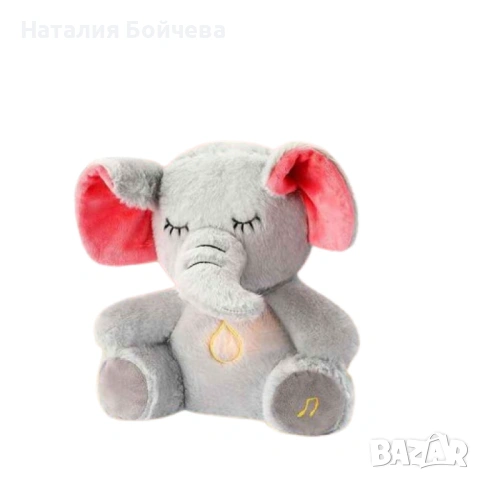Дишащо слонче – Светеща, дишаща и музикална плюшена играчка за успокояване и релакс, снимка 3 - Плюшени играчки - 53379471