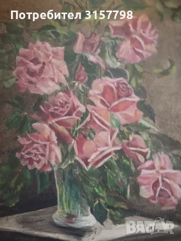 Стара картина-цветя, снимка 2 - Картини - 47408609