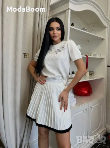 Miu Miu бял дамски комплект , снимка 2 - Комплекти - 48507154