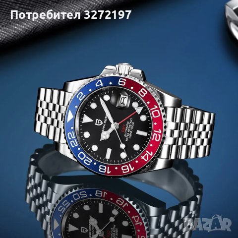 PAGANI DESIGN автоматичен часовник с Японски механизъм SEIKO NH34 GMT,стъкло сапфир,водоустойчив, снимка 2 - Мъжки - 43208722