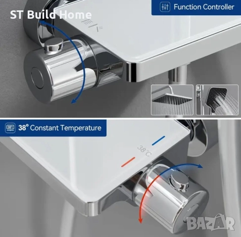 Луксозен комплект за душ с термостат – пълна система, снимка 2 - Душове - 51691927