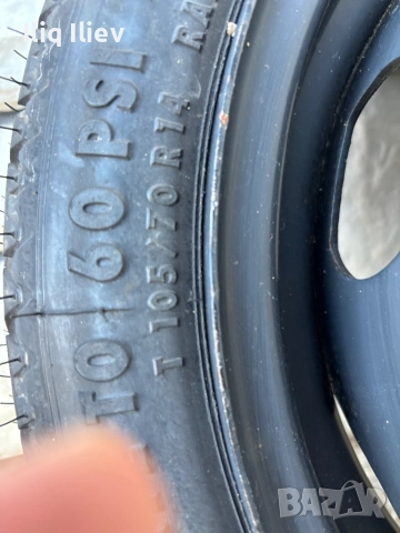 Резервна гума тип патерица 4Х100, снимка 2 - Гуми и джанти - 51722448