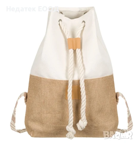 Дамска раница от юта, Бежов, 31x10x45см.