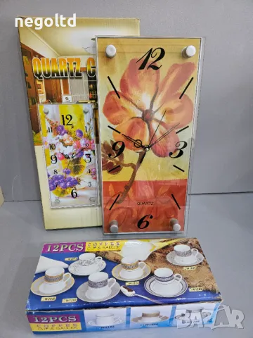 НОВ! Красив часовник-картина + сервиз за кафе    Цена 19.90лв! Страхотен подарък!, снимка 2 - Стенни часовници - 47951050