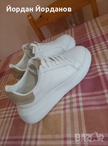 Дамски кожени спортни обувки ZARA, снимка 2 - Маратонки - 52626210