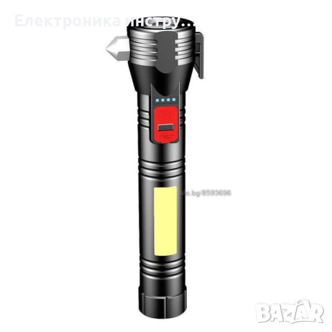 6 в 1 работна лампа, фенер, магнит, Power Bank, чукче за счупване на стъкла, USB зареждане GX8127, снимка 2 - Други - 43154271