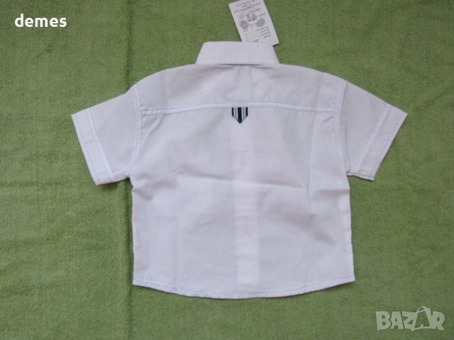 Бяла детска ризка с бродирано джобче размер 86 и 110, нова, снимка 7 - Детски ризи - 11087582