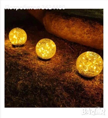 Соларна лампа със стъклен ефект на пукнатини , снимка 4 - Соларни лампи - 52297738