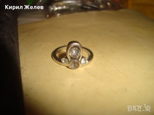 ПОСРЕБРЕН КРАСИВ ВИНТИДЖ АРТ ПРЪСТЕН с ФАСЕТИРАНИ ЦИРКОНИ - КРИСТАЛИ 27757, снимка 4 - Пръстени - 37499543
