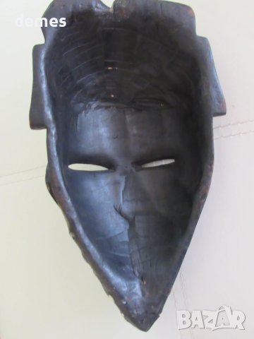 Африканска маска с медни инкрустации-голяма, снимка 9 - Антикварни и старинни предмети - 50887562