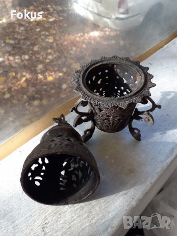 Старо бронзово кандило кадило тамянник, снимка 3 - Антикварни и старинни предмети - 38761759