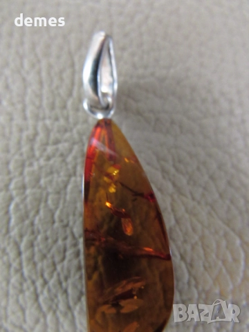Колие - висулка първокласен балтийски кехлибар, снимка 4 - Бижутерийни комплекти - 52357707
