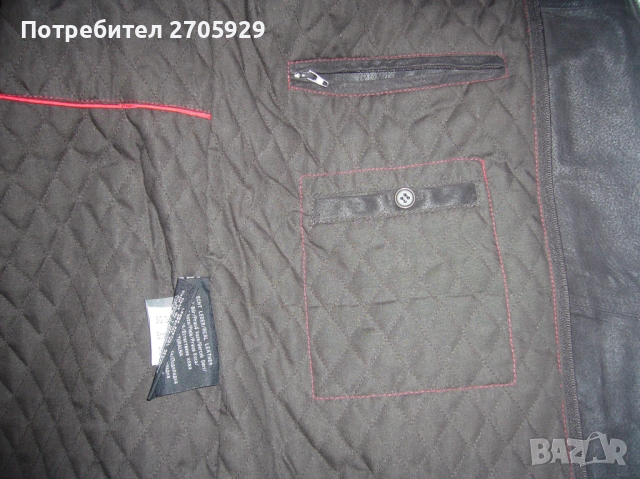 Кафяво яке от естествена кожа, размер 54(L/XL), снимка 3 - Якета - 51512184