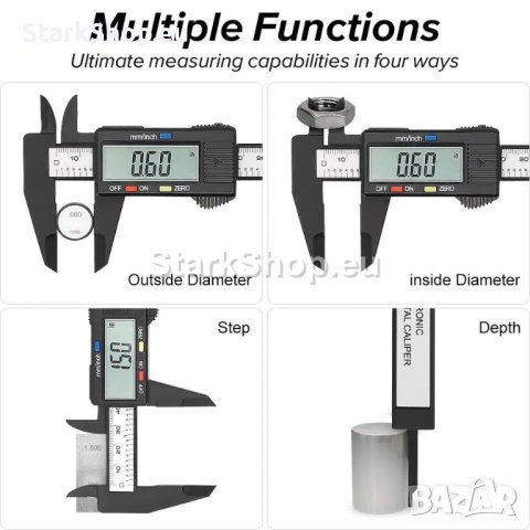 Дигитален шублер с дисплей 0-150mm / 0-6 инча, снимка 2 - Измервателни инструменти - 43044002