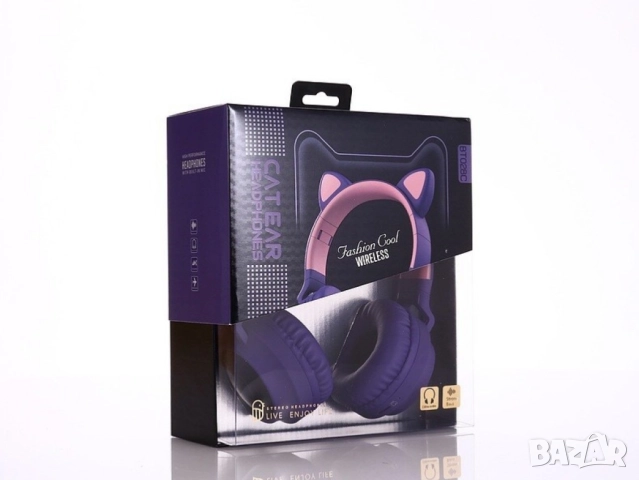 Безжични bluetooth слушалки  с котешки уши за деца BT-023C - EP9, снимка 4 - Други - 52584491