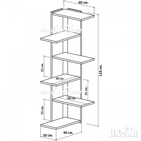 Ъглова етажерка за стена(код-0769), снимка 5 - Етажерки - 28415476