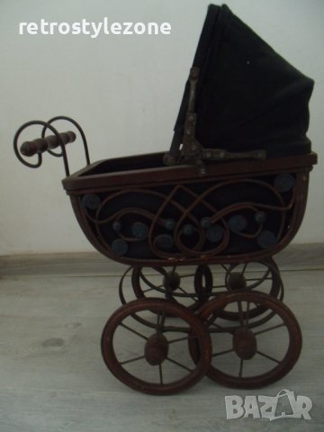 № 7008 стара декоративна дървена детска количка  , снимка 6 - Антикварни и старинни предмети - 40865799