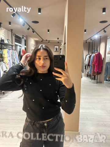 Черна Дамска Блуза , снимка 2 - Блузи с дълъг ръкав и пуловери - 52884961