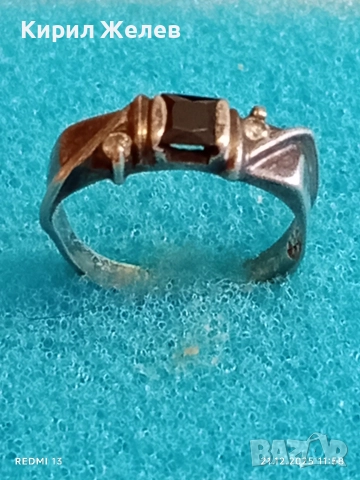 Сребърен пръстен с ювелирно фасетиран ОНИКС ръчна изработка 37175, снимка 5 - Пръстени - 52864475