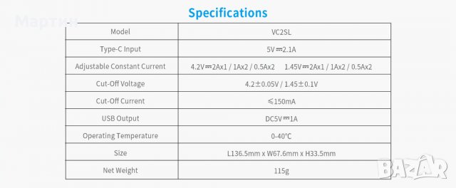 Зарядно/тестер XTAR VC2SL с LCD за 18650 Li-Ion акумулаторни батерии, снимка 13 - Друга електроника - 37791715