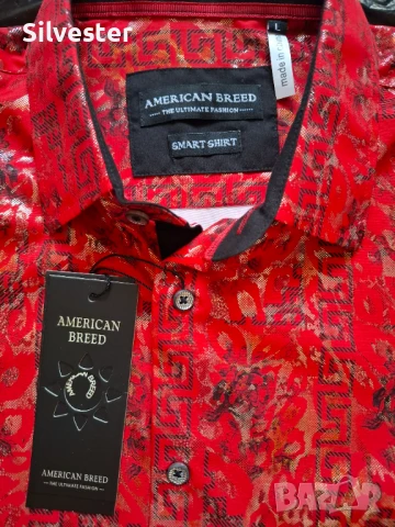 Мъжка елегантна официална риза American Breed, Чисто нова, Размер L 