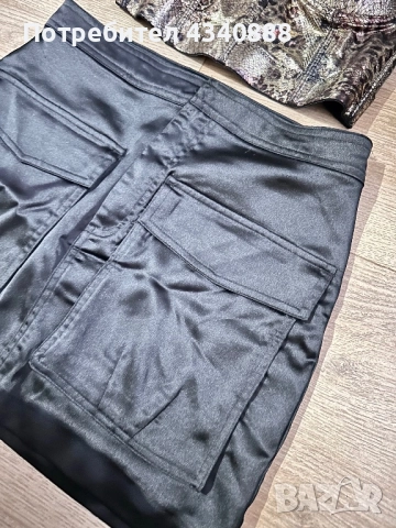 Комплект от черна пола и корсет в змийски принт, снимка 3 - Корсети, бюстиета, топове - 51737235