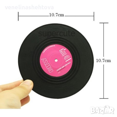 Комплект от 6 броя ретро подложки за чаши "Грамофонни плочи" , снимка 10 - Други - 44124039