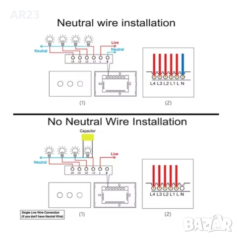 Melery Zigbee интелигентен сензорен ключ 2-канален, стъклен панел, управление с докосване, снимка 2 - Други - 52178744