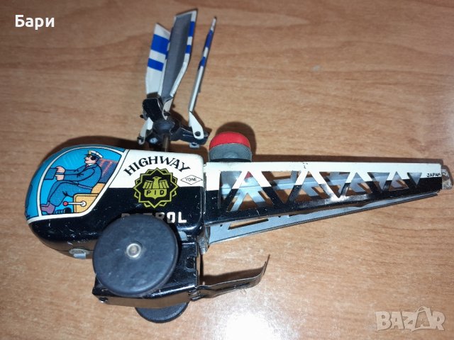 Стара рядка японска играчка хеликоптер HIGHWAY PATROL-YONE, снимка 7 - Колекции - 43490981