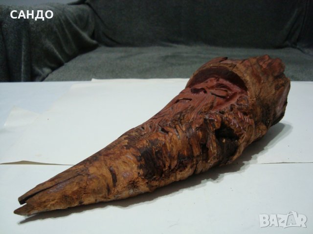 Изящна дървена скулптура "ГОРСКИ ДУХ " дърворезба САЩ, снимка 4 - Статуетки - 39021483