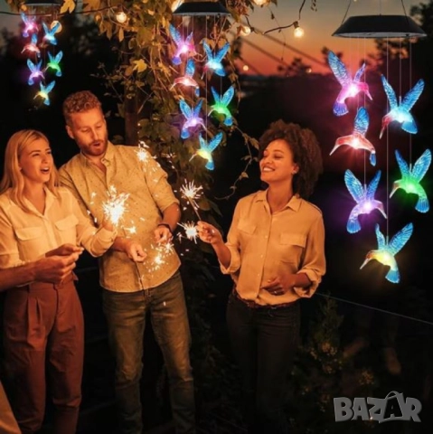 Многоцветна LED соларна лампа Колибри – Елегантно и екологично осветление за вашата градина и тераса, снимка 2 - Други - 52097944