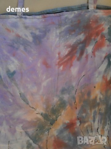 Ръчно рисувана блуза с презрамки върху естествена коприна, снимка 5 - Потници - 37383393