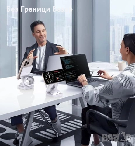 Нова 3 в 1 магнитна безжична станция 15W за iPhone Watch AirPods Айфон Слушалки Часовник, снимка 7 - Аксесоари за Apple - 52307498